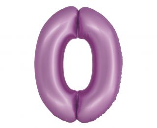 Фолио балон цифра 0 цвят Лилав мат