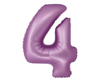 Фолио балон цифра 4 цвят Лилав мат