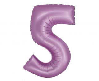 Фолио балон цифра 5 цвят Лилав мат