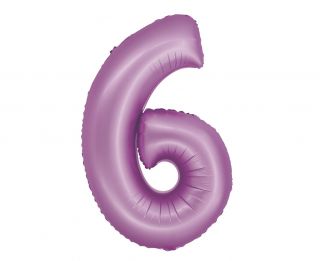 Фолио балон цифра 6 цвят Лилав мат