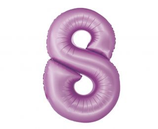 Фолио балон цифра 8 цвят Лилав мат