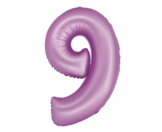 Фолио балон цифра 9 цвят Лилав мат