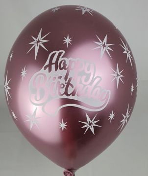 Хром Shiny Pink с Happy birthday- 1бр.