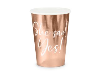 Парти чашки за моминско парти She said Yes в розово злато