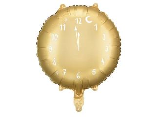 Фолио балон Новогодишен часовник златен