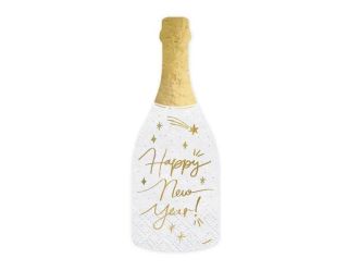 Луксозни парти салфетки Бутилка Шампанско Happy new year /Честита нова година