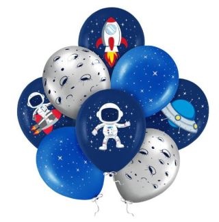 Латексови балони Космос с цветен печат - 8 бр.