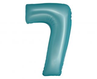 Фолио балон цифра 7 цвят Светло Син мат с хелий