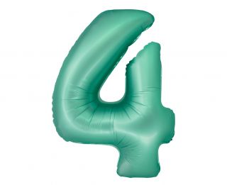 Фолио балон цифра 4 цвят Зелен мат с хелий