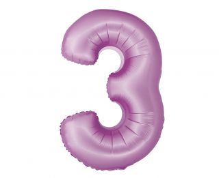 Фолио балон цифра 3 цвят Лилав мат с хелий