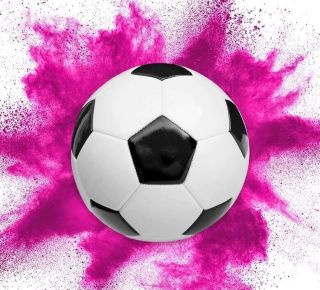 Конфета футболна топка с розов прах