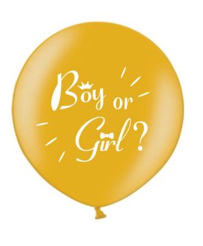 Балон за разкриване пола на бебето Boy or girl  Златен хром  - момиче