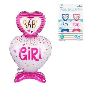 Фолио балон на стойка за момиче Baby girl