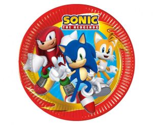 Луксозни парти чинийки Соник /Sonic 23 см.  -8 бр/пак.