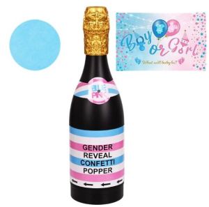 Парти конфети бутилка шампанско Boy or girl - сини