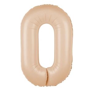 Фолио балон цифра 0 цвят Blush/ Карамел 100 см.