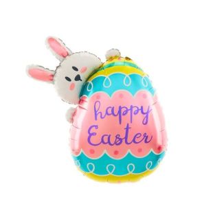 Фолио балон Великденско  яйце със зайче Happy Easter