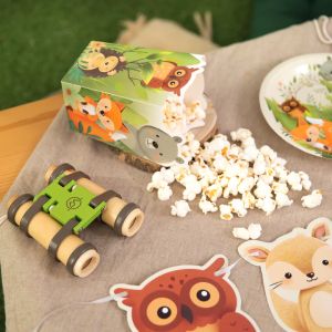 Картонени кутийки за пуканки Горски животни - 6 броя