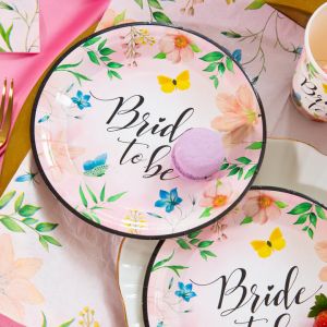 Парти чинийки с надпис Bride to be - 6 броя