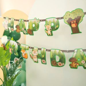 Банер / надпис Happy birthday Горски животни