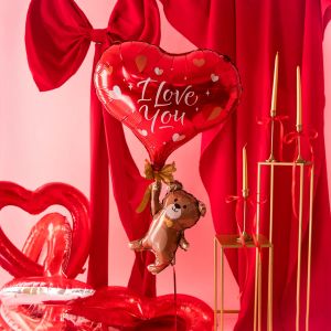 Фолио балон сърце с мечеI Love You