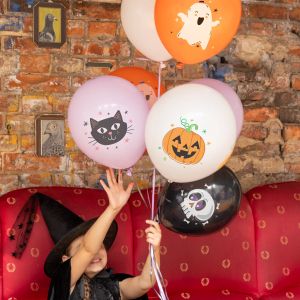 Латексови балони с цветен печат за Хелоуин / Hаlloween - 8 броя