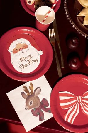 Парти салфеткии Дядо Коледа с надпис Merry Christmas